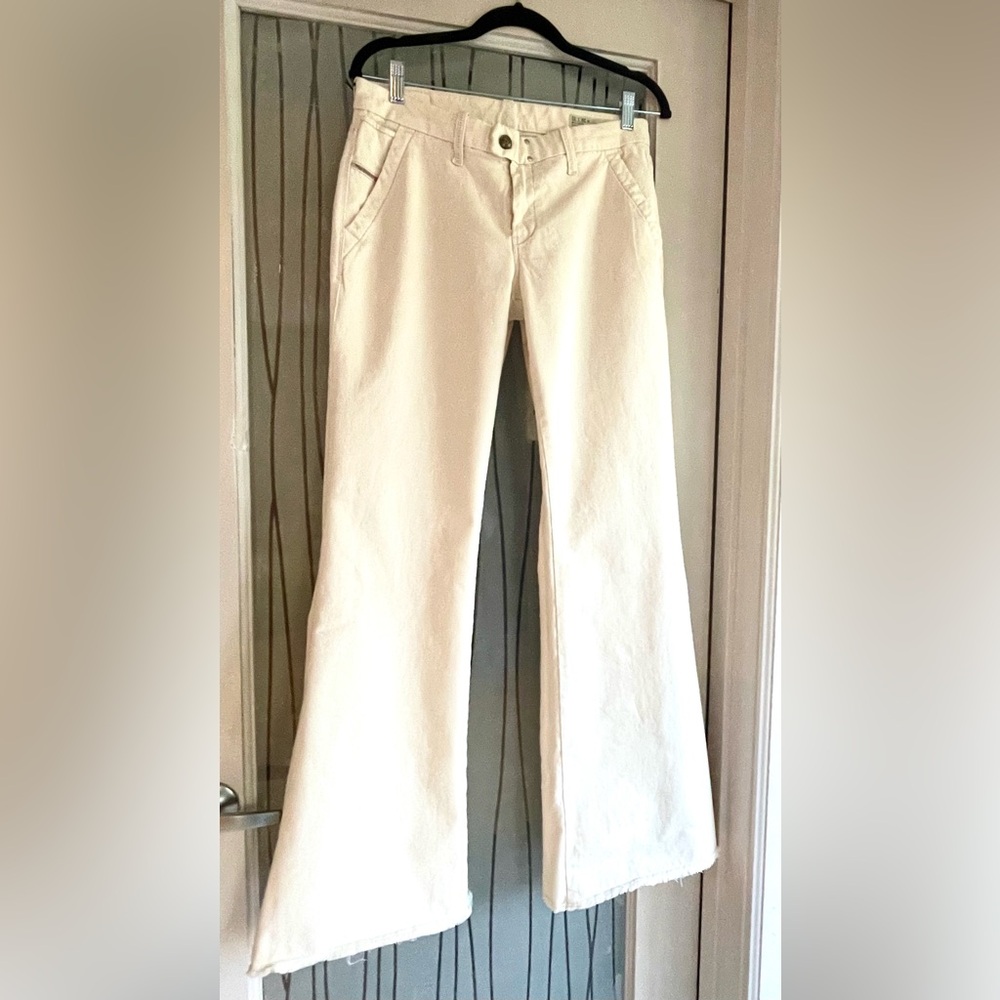 Diesel Cream Flare Leg Pants.